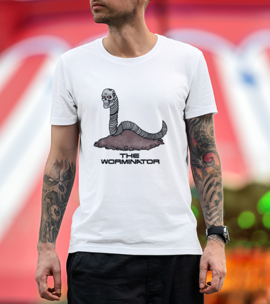 The Worminator Terminator Skull T-Shirt