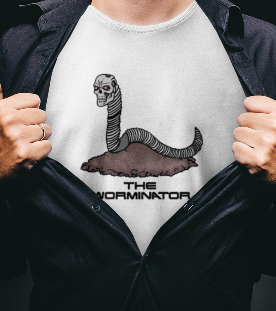 The Worminator Terminator Skull T-Shirt