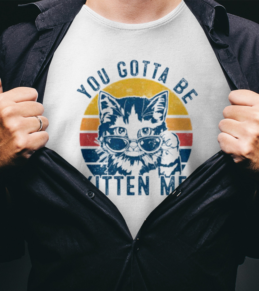 You Gotta Be Kitten Me Vintage Cat In Sunglasses T-Shirt