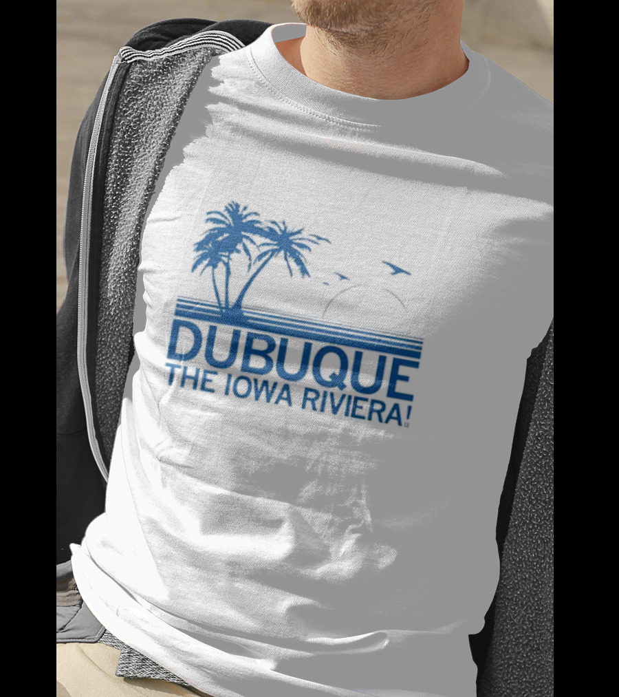 Dubuque The Iowa Riviera Palm Trees Ocean Sunset T-Shirt