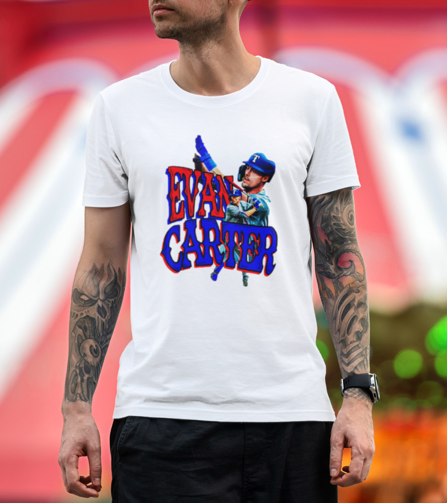 Evan Carter Texas Rangers Baseball Player Image T-Shirt