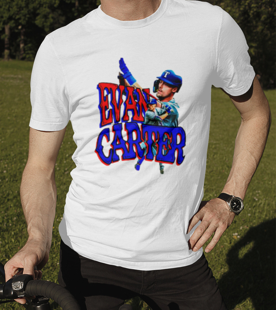 Evan Carter Texas Rangers Baseball Player Image T-Shirt