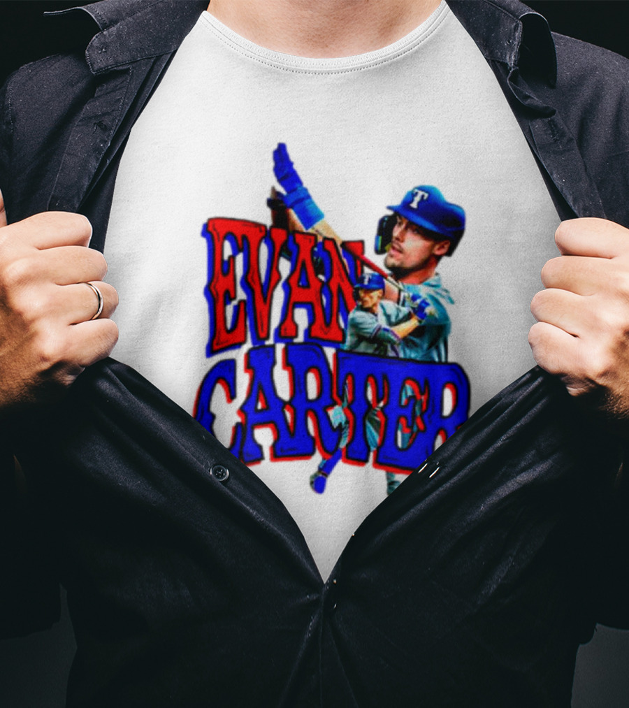 Evan Carter Texas Rangers Baseball Player Image T-Shirt