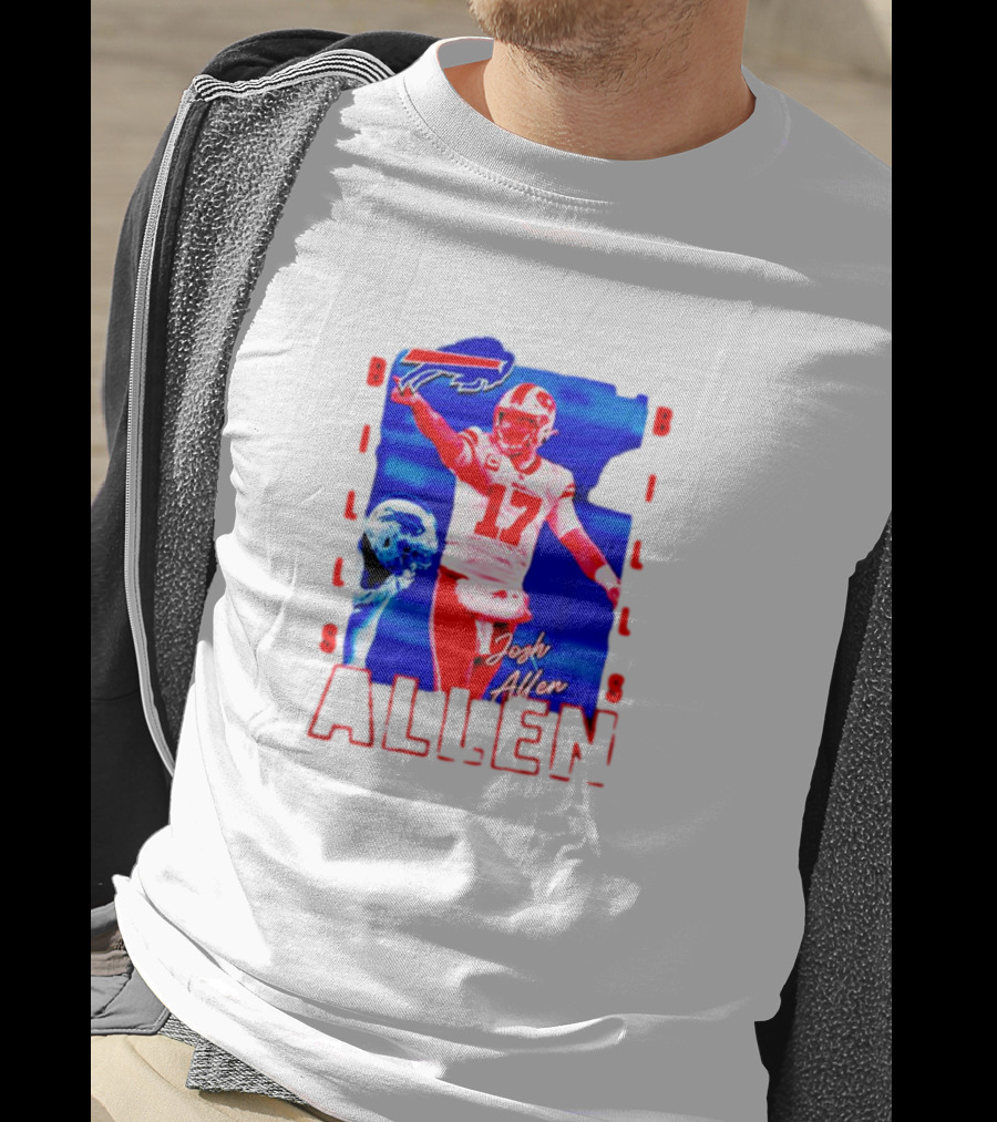 Josh Allen Buffalo Bills NFL Quarterback Iconic Play Action Image T-Shirt
