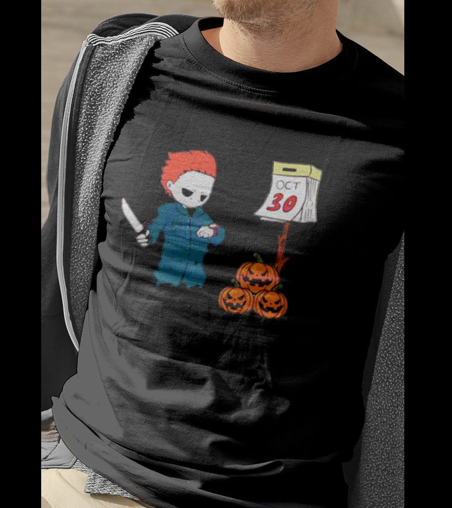 Michael Myers October 30 Knife Pumpkin Calendar T-Shirt