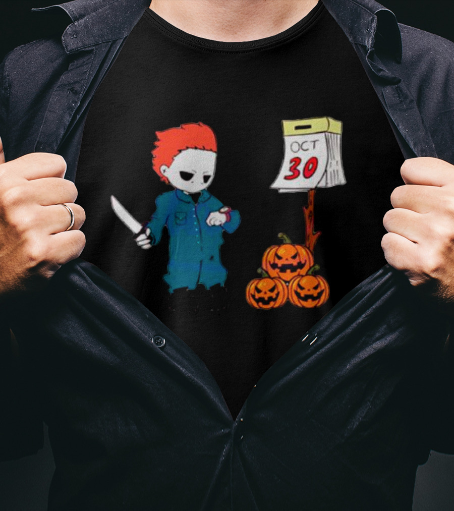 Michael Myers October 30 Knife Pumpkin Calendar T-Shirt
