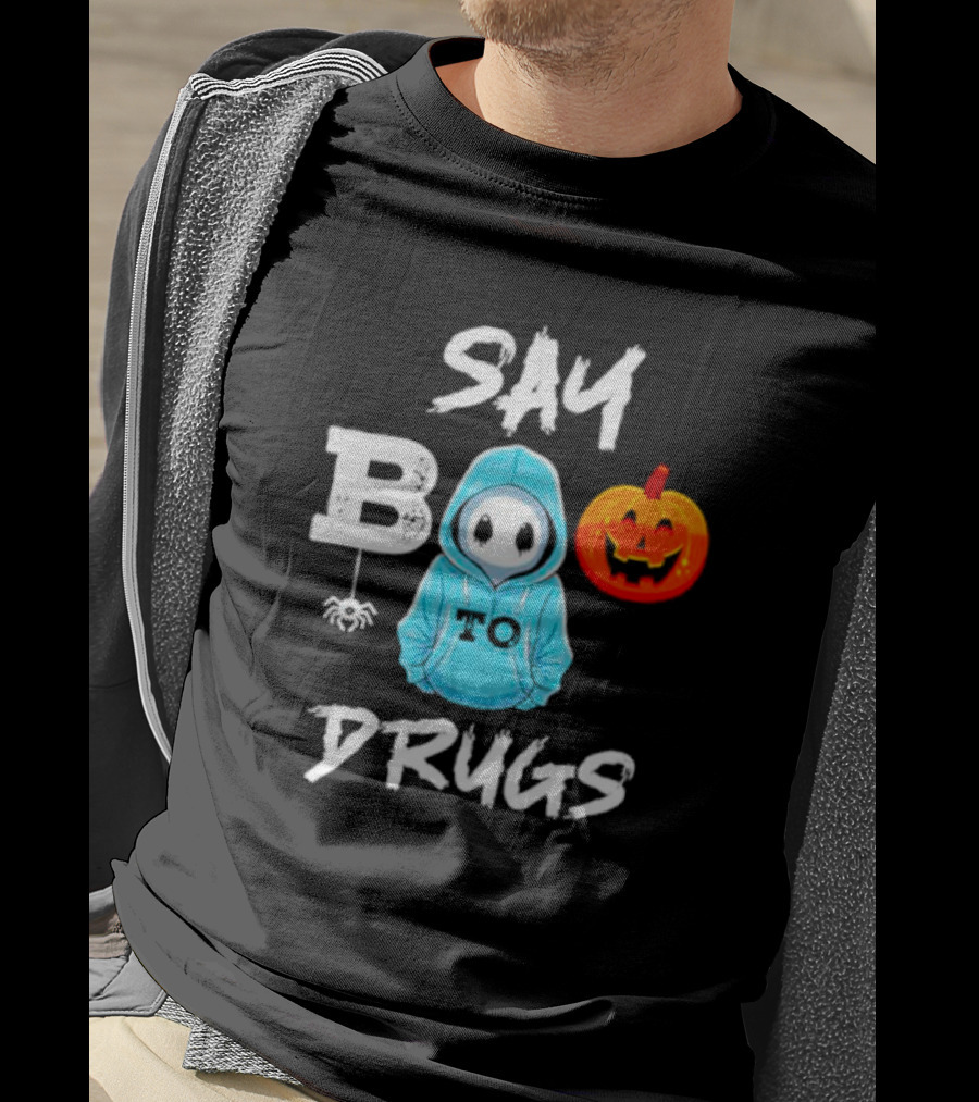 Red Ribbon Week Awareness Say Boo To Drugs Halloween Pumpkin T-Shirt