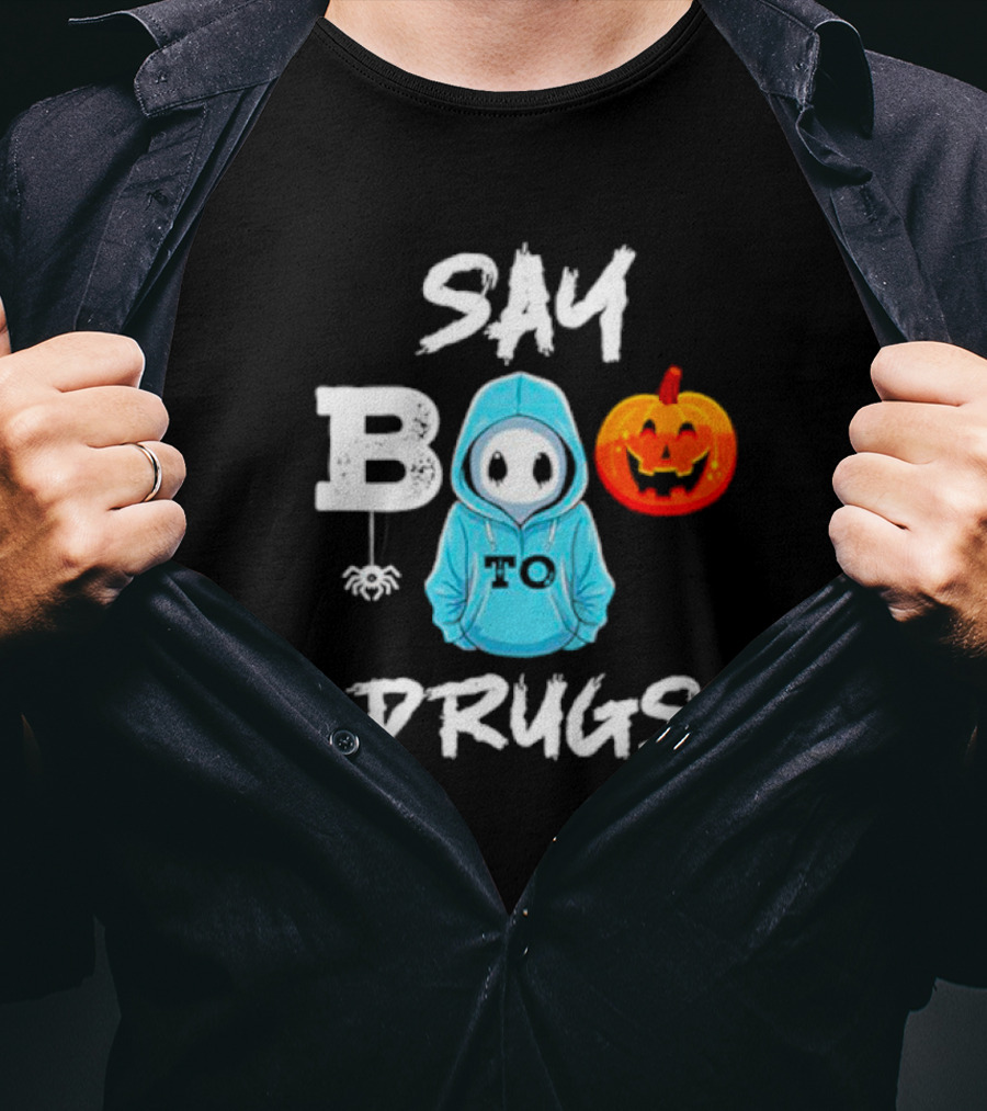 Red Ribbon Week Awareness Say Boo To Drugs Halloween Pumpkin T-Shirt