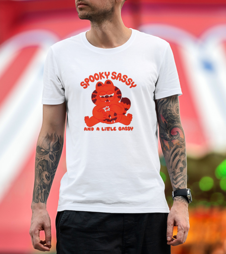 Spooky Sassy and a Little Gassy Halloween Cat Eating Candy T-Shirt