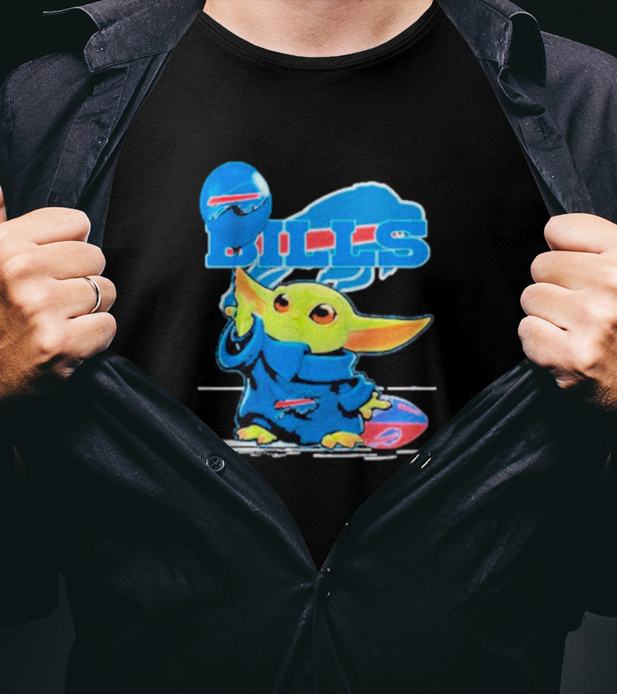 Buffalo Bills Baby Yoda Balloon NFL Team T-Shirt