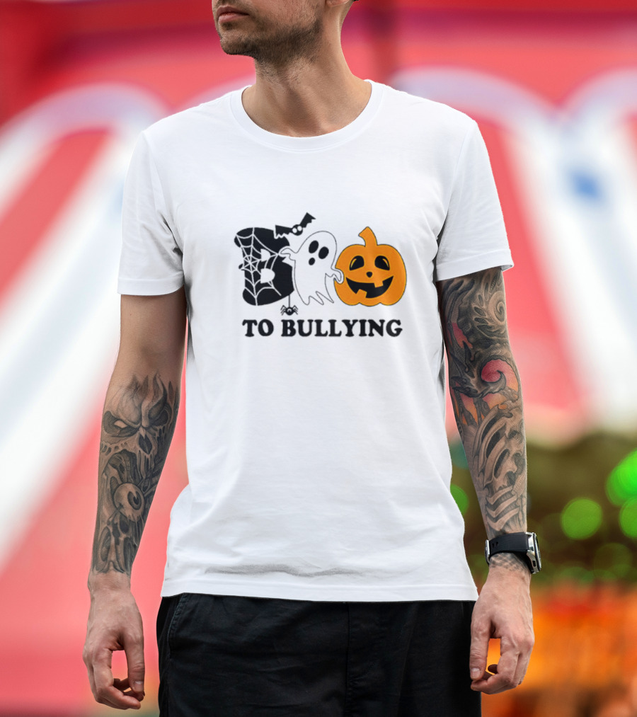 Boo to Bullying Orange Anti Bullying Unity Day Halloween Ghost Pumpkin T-Shirt