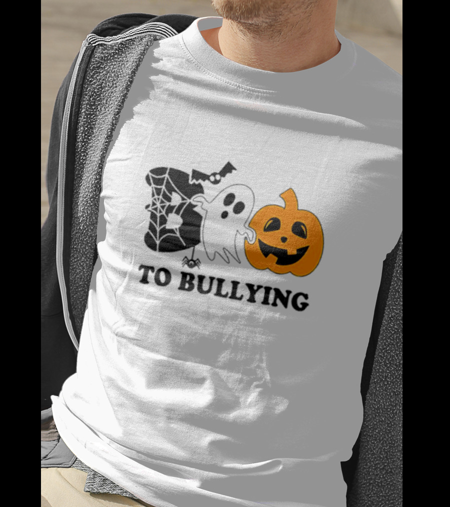 Boo To Bullying Orange Anti Bullying Unity Day Halloween Ghost Pumpkin T-Shirt