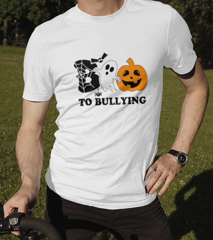 Boo To Bullying Orange Anti Bullying Unity Day Halloween Ghost Pumpkin T-Shirt
