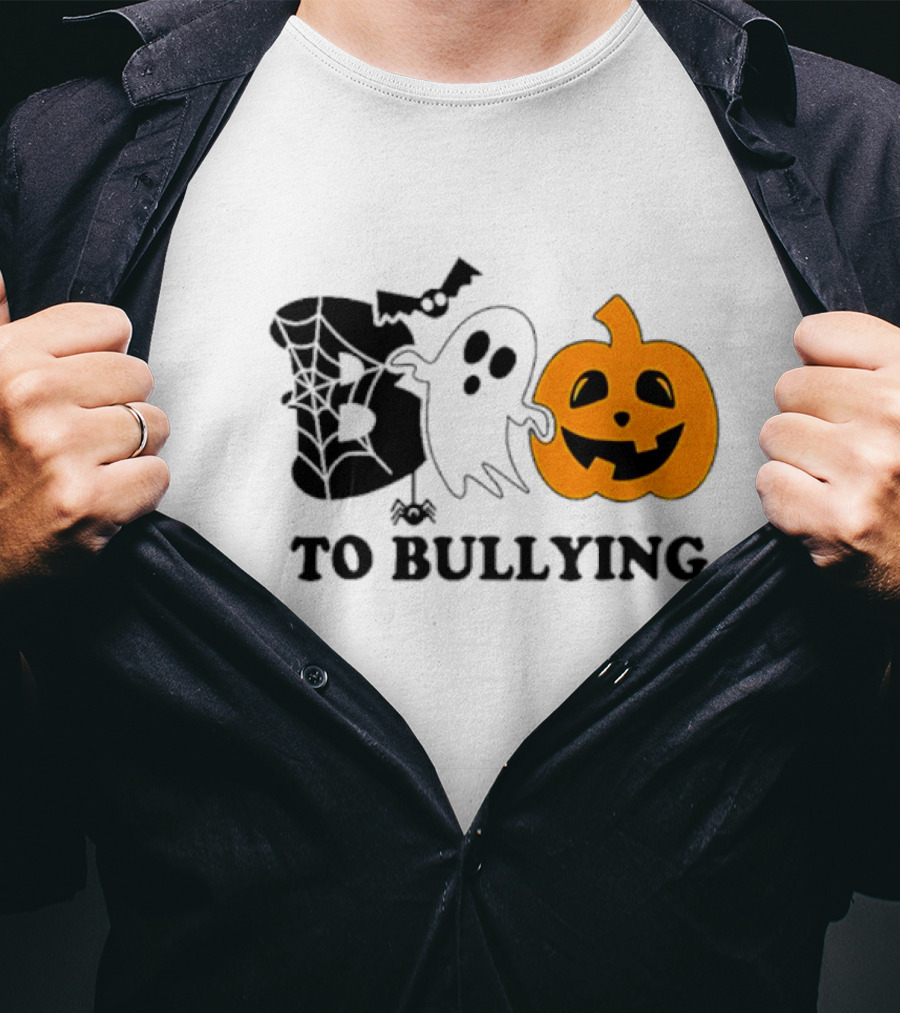 Boo To Bullying Orange Anti Bullying Unity Day Halloween Ghost Pumpkin T-Shirt