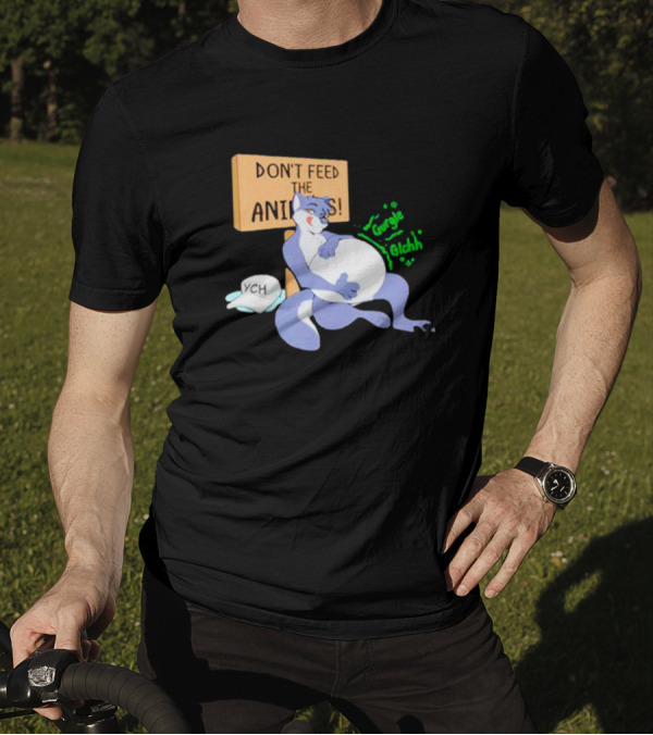 Don’t Feed The Animals Gurgle Glchh YCH Cartoon Fox Plush Stomach T-Shirt