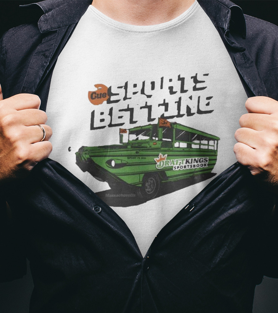 DraftKings Massachusetts Sportsbook Cue Sports Betting Duck Boat T-Shirt