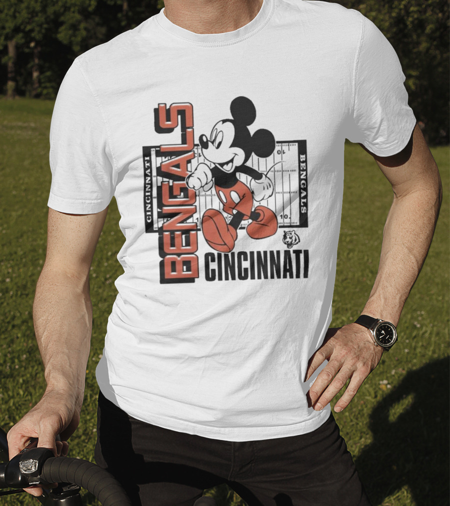 Junkfood X NFL Bengals Mickey Cincinnati Football Field Vintage T-Shirt