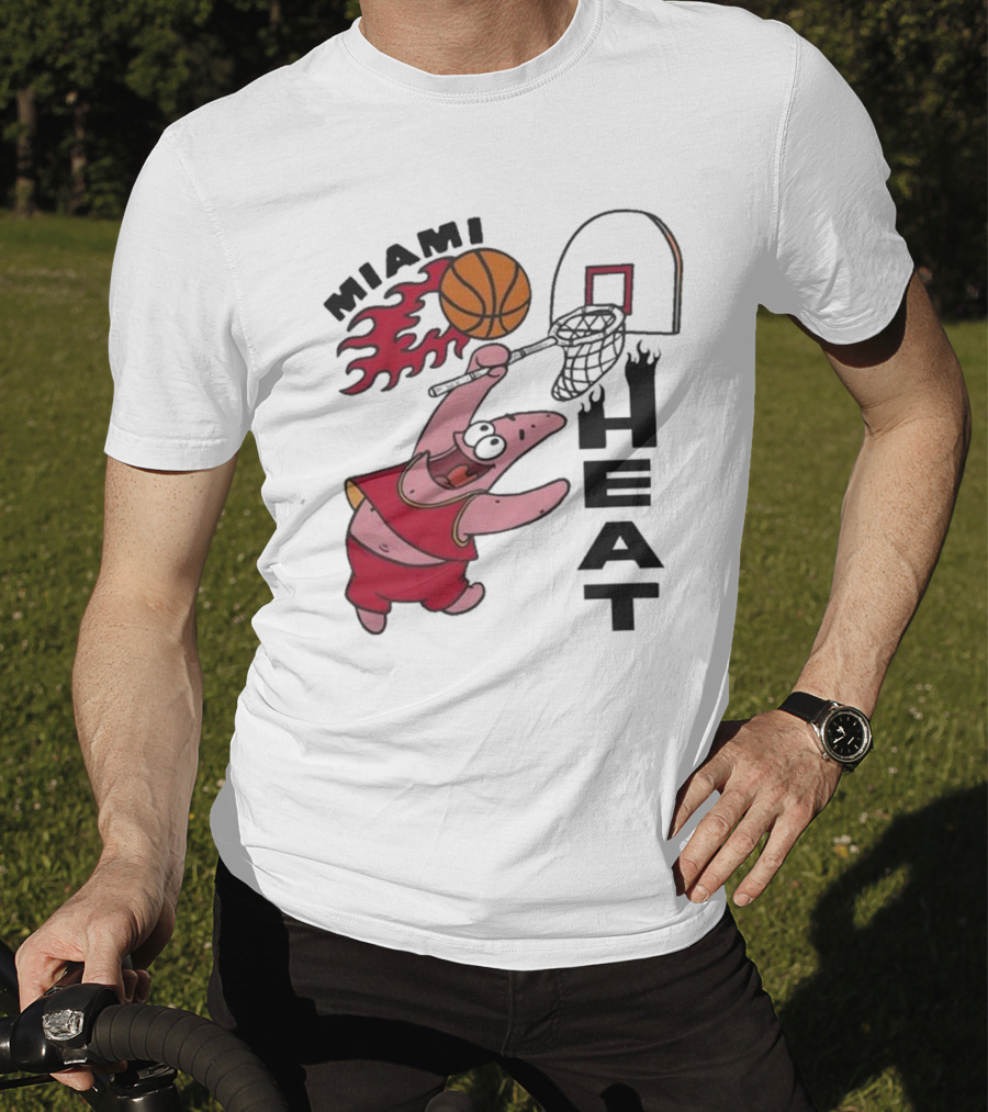 Miami Heat Homage Patrick Star Basketball Dunking Fun T-Shirt