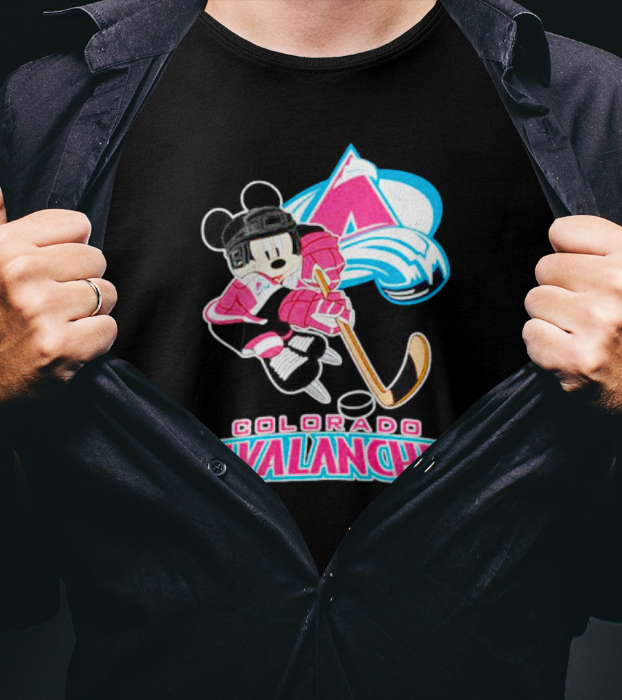Mickey Mouse Colorado Avalanche Hockey Sports Fan T-Shirt