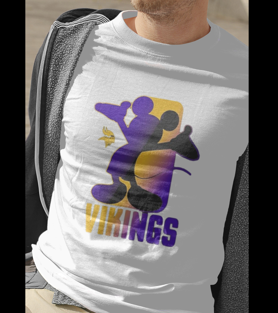 Mickey Mouse Vikings Minnesota Disney Cross Fade T-Shirt