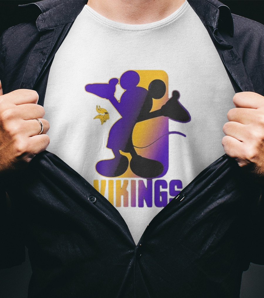 Mickey Mouse Vikings Minnesota Disney Cross Fade T-Shirt