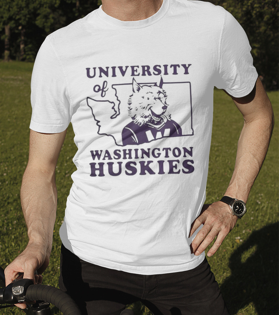 University Of Washington Huskies Map T-Shirt