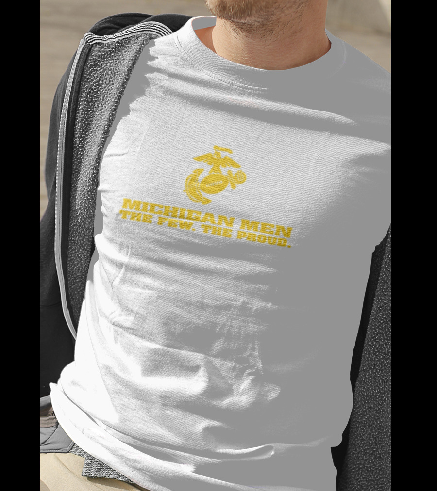 Michigan Men The Few The Proud Yellow Symbol And Text T-Shirt