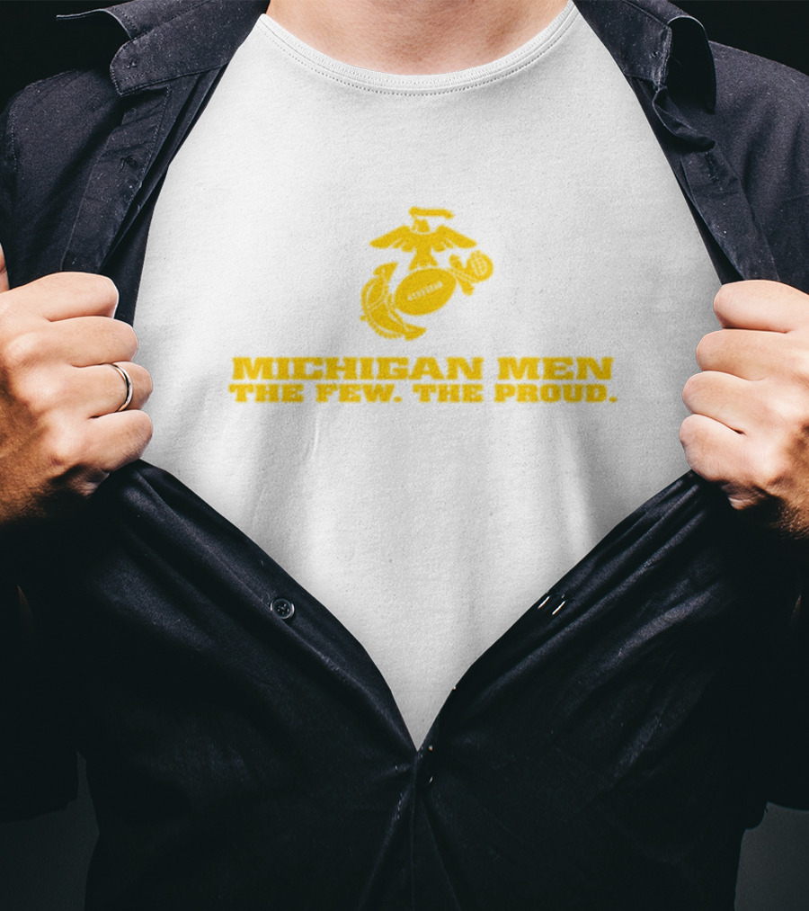 Michigan Men The Few The Proud Yellow Symbol And Text T-Shirt