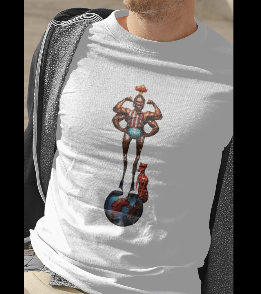 Travis Scott Circus Maximus Strongman And Feline On Globe T-Shirt