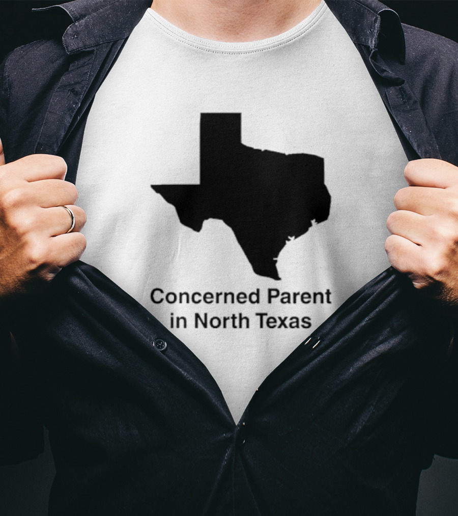 Concerned Parent In North Texas Silhouette Map T-Shirt