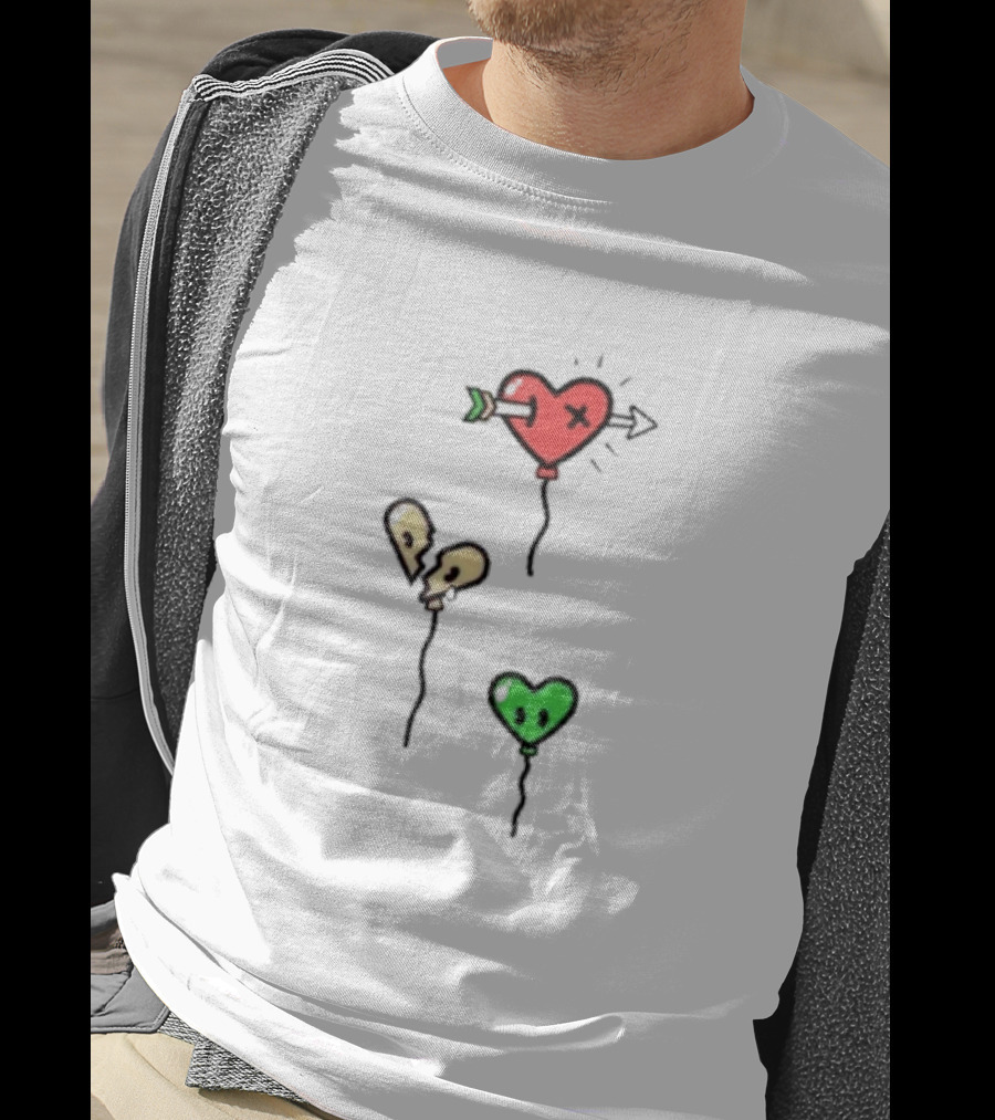 Life Series Heart Balloons With Arrow And Broken Pieces T-Shirt