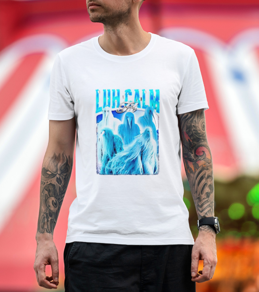 Luh Calm Fit Film Blue Abstract Figures T-Shirt
