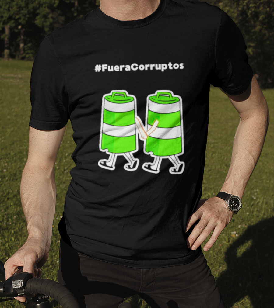 Paola Hurtado Uri Samayoa #Fueracorruptos Green Bins Handshake T-Shirt