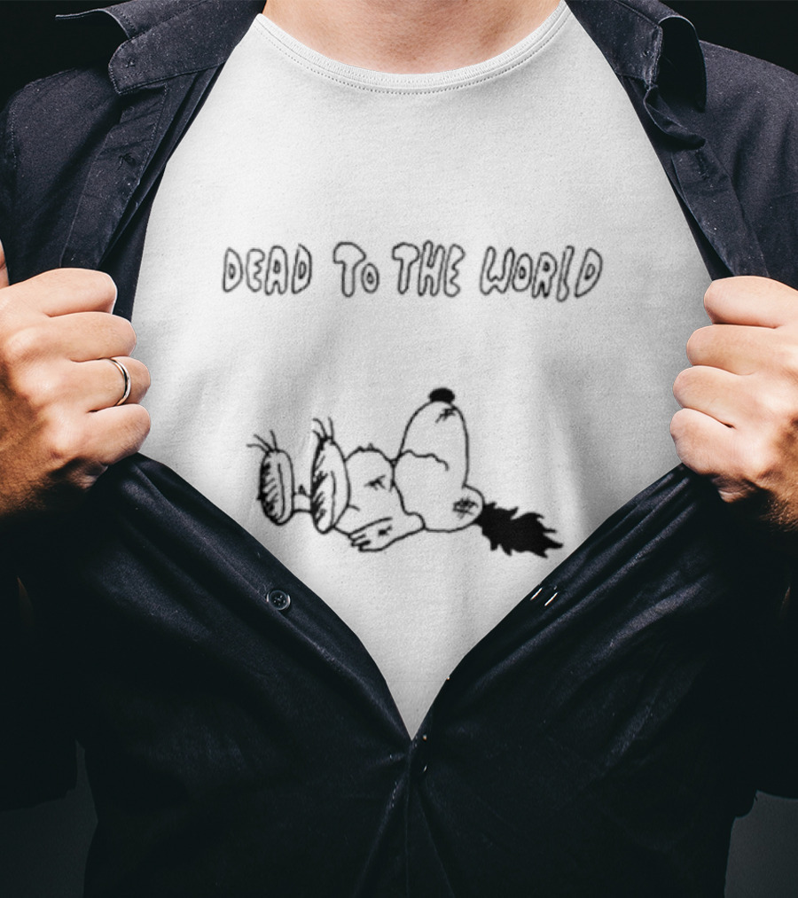 Snoopy Dead To The World Peanuts Comic Character Sleeping T-Shirt