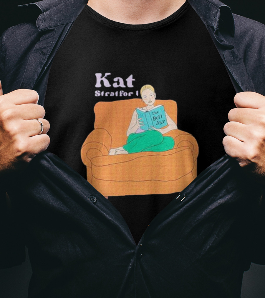 Kat Stratford Reading The Bell Jar On Orange Sofa T-Shirt