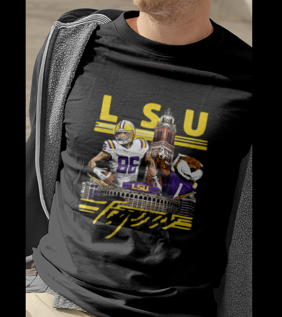 LSU Tigers Mason Taylor 86 Football Tiger Stadium Landmarks T-Shirt