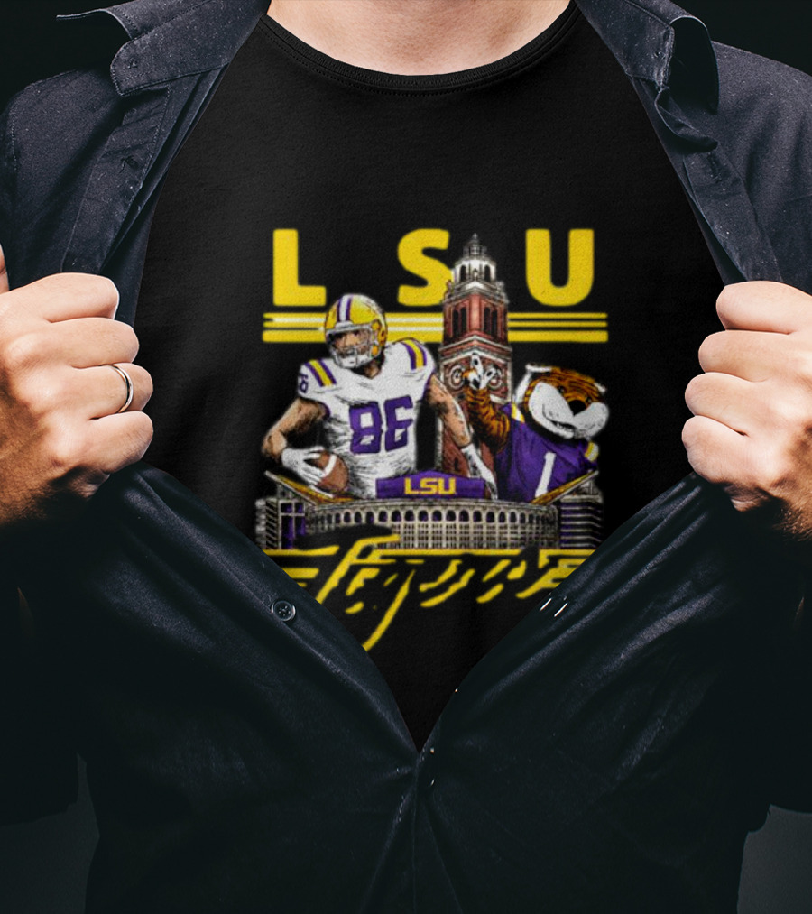 LSU Tigers Mason Taylor 86 Football Tiger Stadium Landmarks T-Shirt