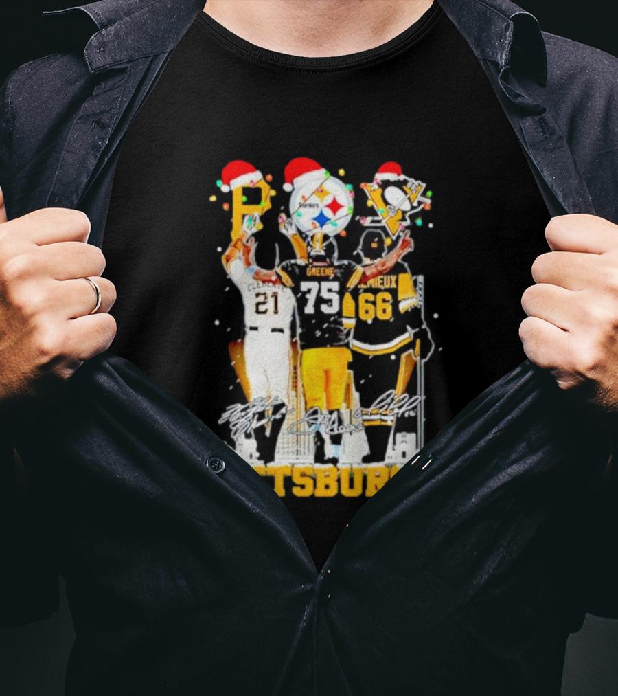 Pittsburgh Icons Clemente Greene Lemieux Steelers 79 Penguins 66 T-Shirt