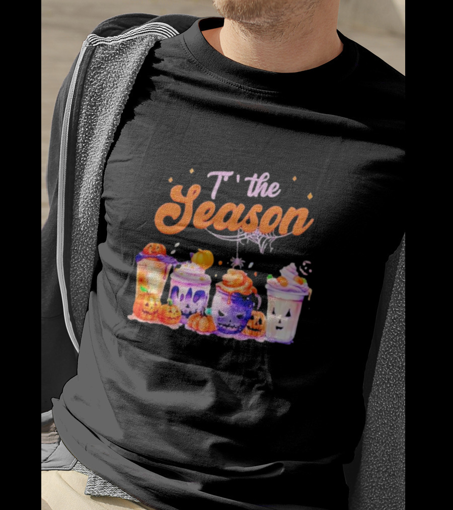 Sandjest Halloween Tis The Season Pumpkin Drinks T-Shirt