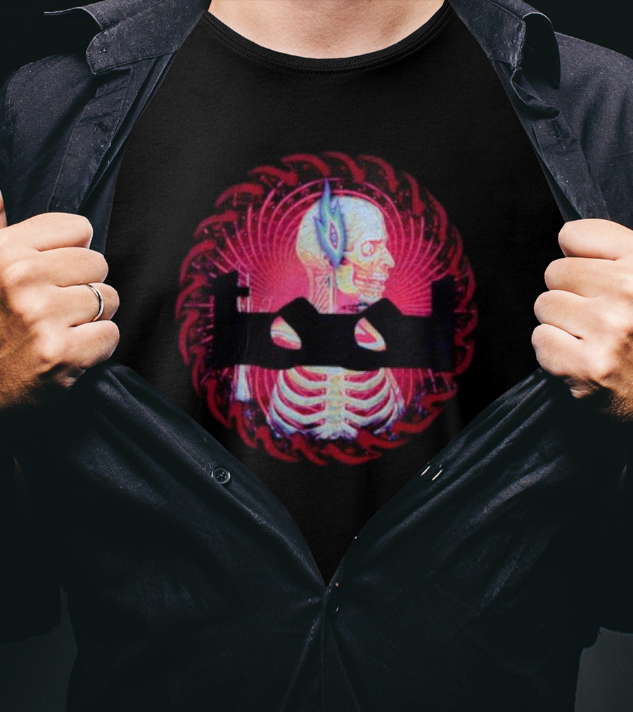 Tool Sawblade Flaming Eye Skeleton Psychedelic T-Shirt