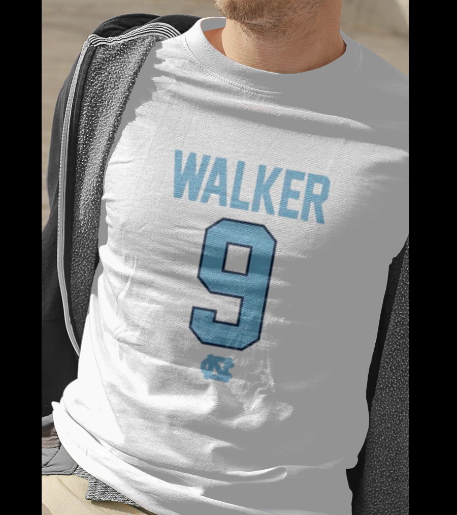 Walker 9 North Carolina Tar Heels Jersey Number T-Shirt