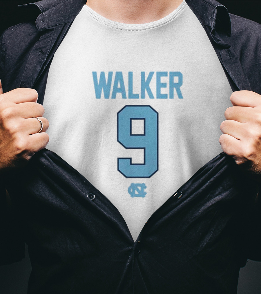 Walker 9 North Carolina Tar Heels Jersey Number T-Shirt