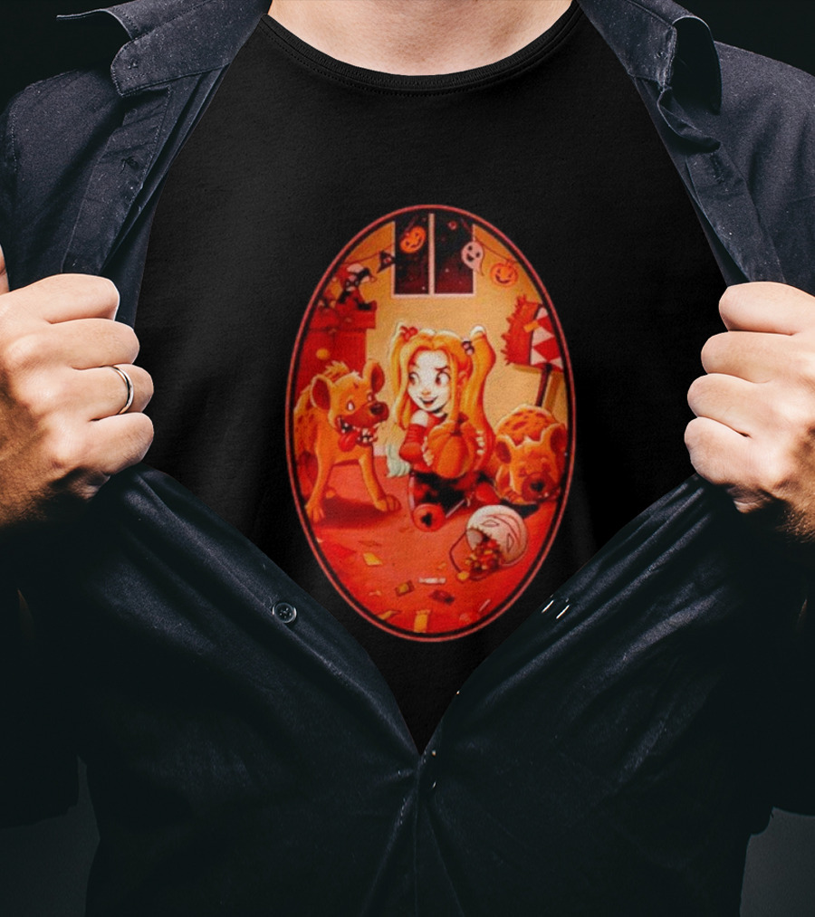 Trick Or Treat Chrissie Zullo Variant Harley Quinn Halloween Hyenas T-Shirt