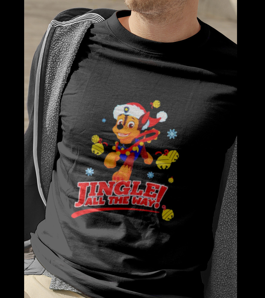 Paw Patrol Chase Jingle All The Way Christmas Boys T-Shirt