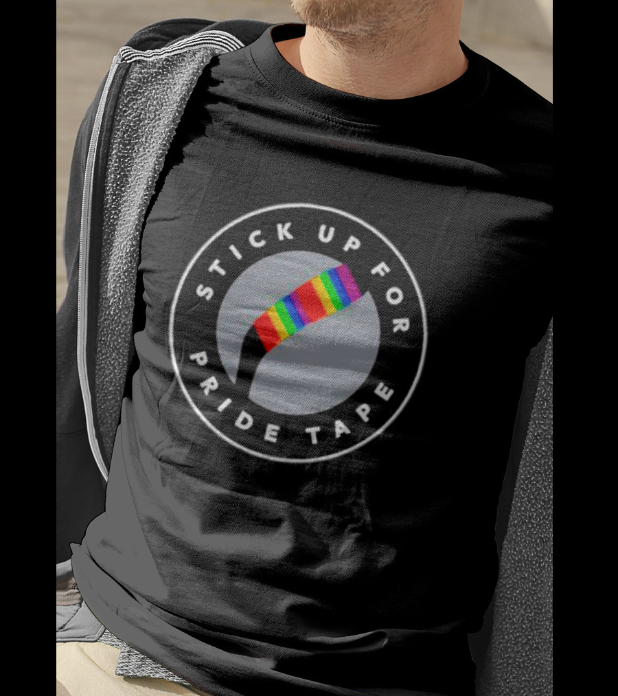 Stick Up For Pride Tape Hockey Rainbow Support T-Shirt