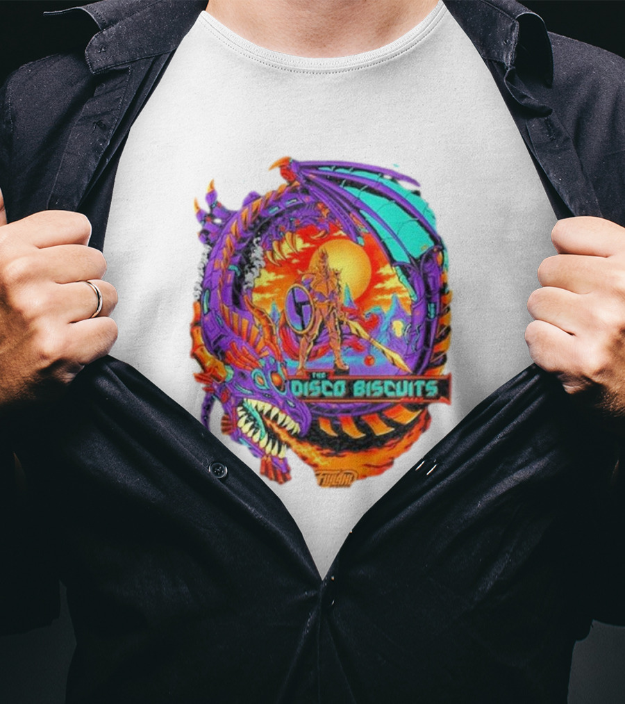 The Disco Biscuits Flyland Neon Dragon Knight Adventure T-Shirt