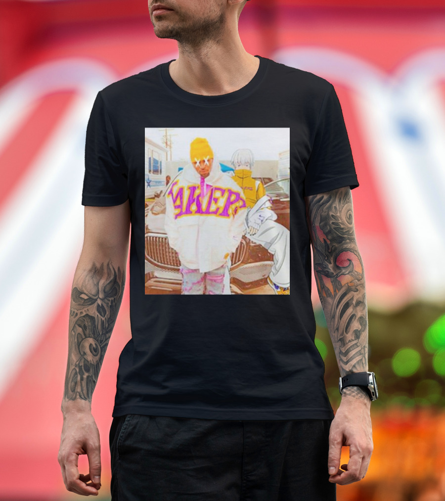 Lakers x Chris Brown x Toge Inumaki Anime Crossover Cursed Speech T-Shirt