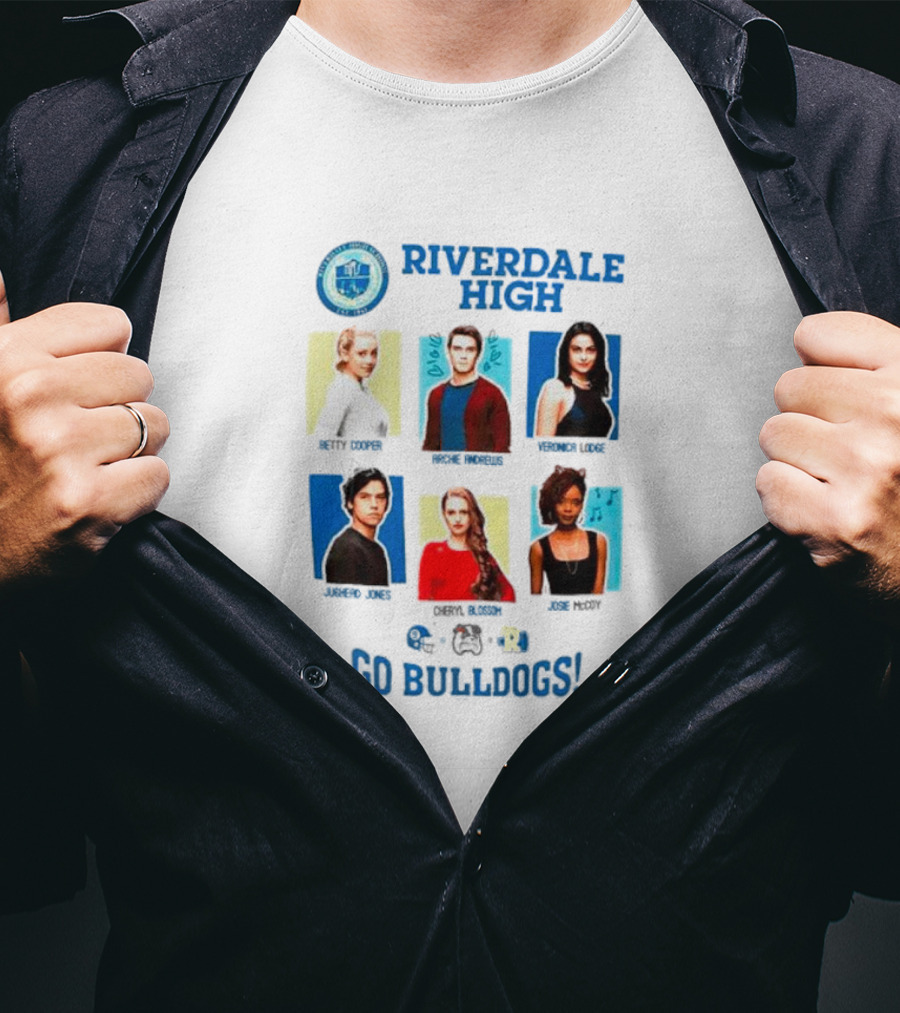 Riverdale High Yearbook Photos Archie Betty Veronica Jughead Cheryl Josie Go Bulldogs T-Shirt