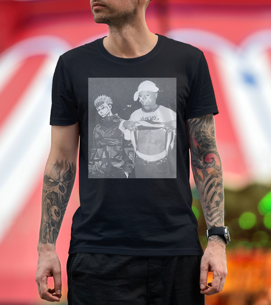 Tupac Shakur Sukuna Jujutsu Kaisen King of Curses Thug Life Edit T-Shirt