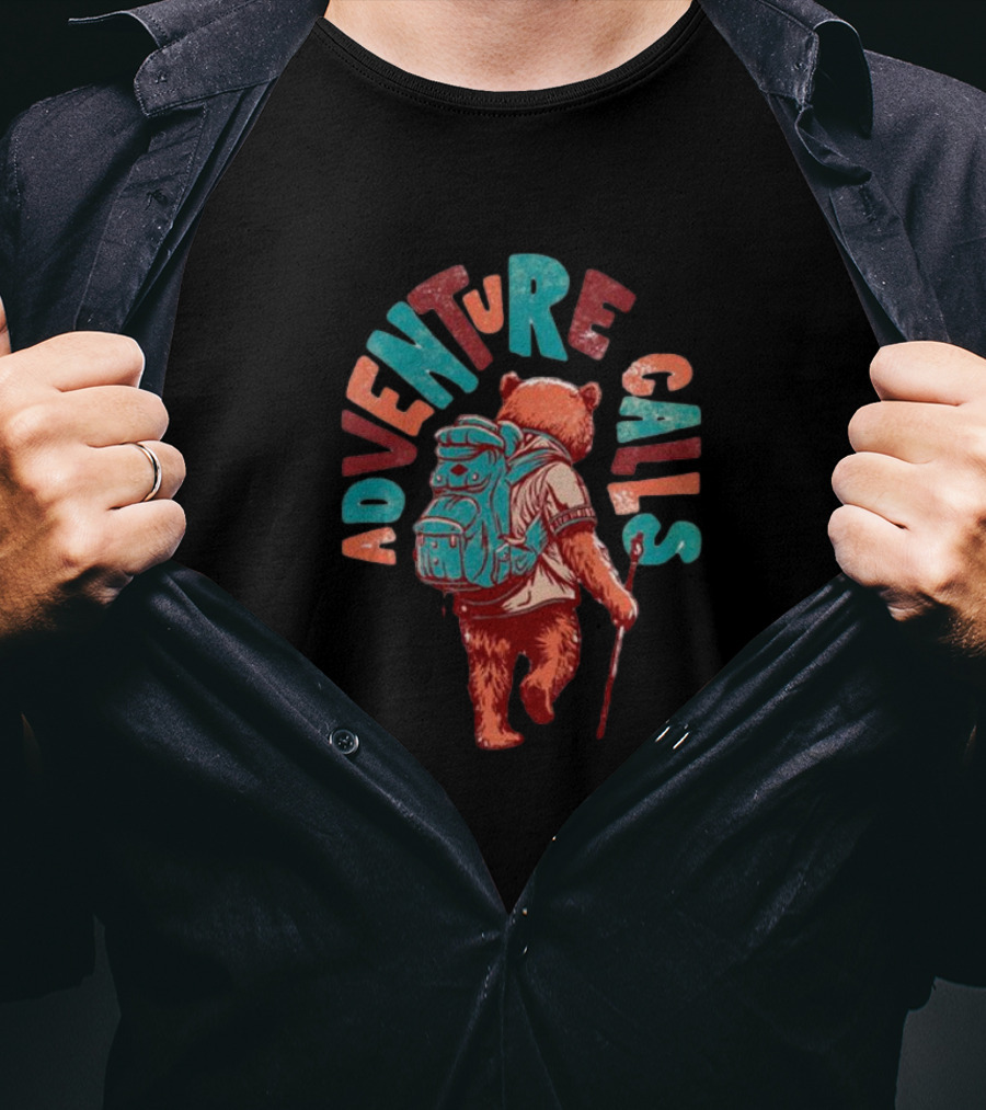 Bear Adventure Calls Backpack Journey T-Shirt